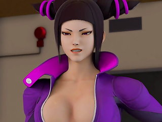 Auto Cammy and Juri from Street Fighter have fun between 2 fights
